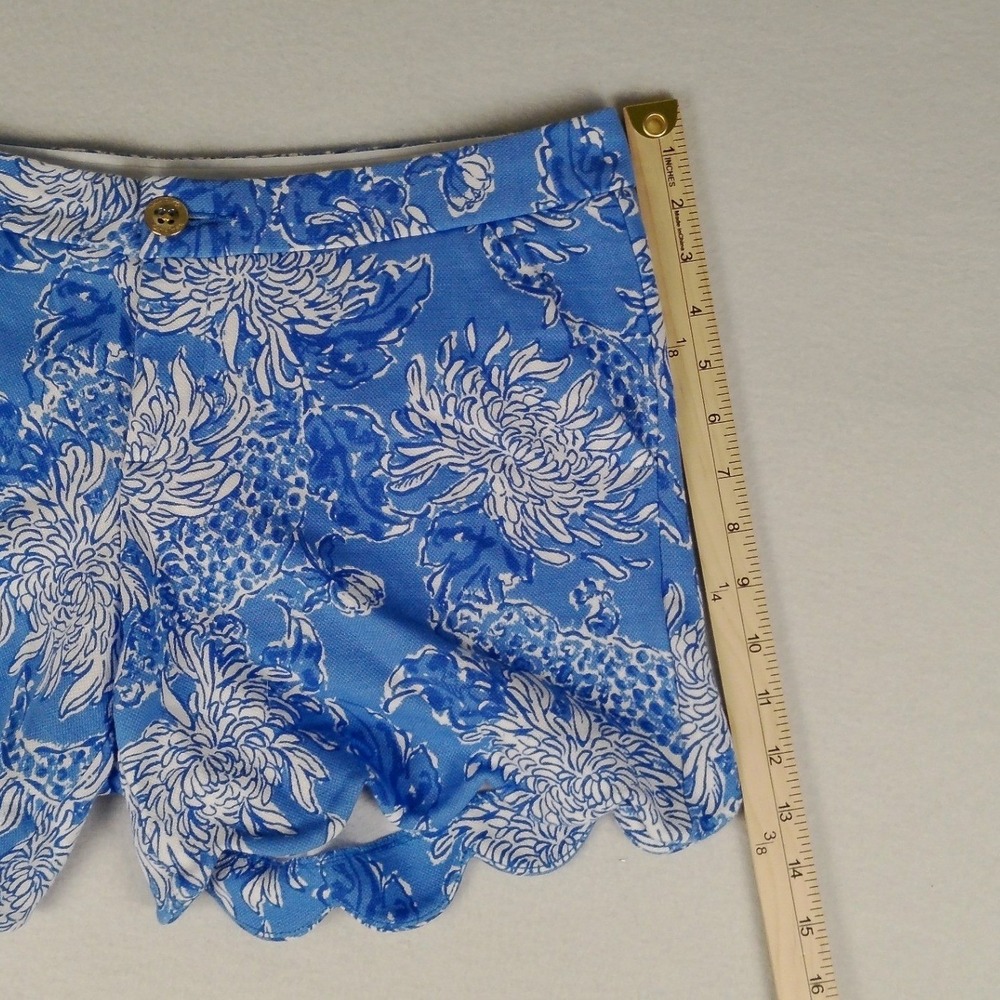 NWT Lilly Pulitzer Buttercup Knit Short Boca Blue Croc & Lock It Scalloped Hem 8 - Picture 10 of 11